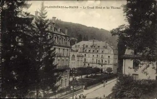 Ak Plombières les Bains Lorraine Vosges, Grand Hôtel und les Thermes