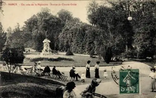 Ak Nancy Meurthe et Moselle, Pepiniere, Statue Claude Gelee