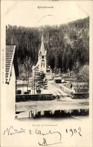 Ak Gérardmer Lothringen Vosges, Kichompre, Kirche