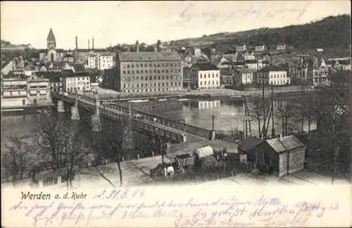 Ak Werden Essen im Ruhrgebiet, Panorama, Brücke