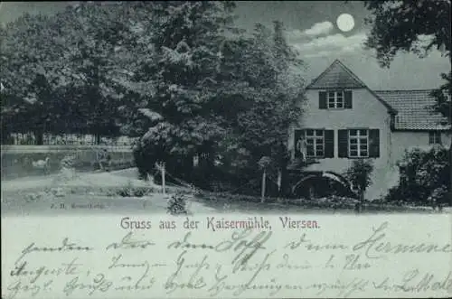 Mondschein Ak Viersen in Nordrhein Westfalen, Kaisermühle