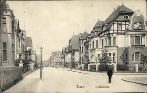 Ak Essen im Ruhrgebiet, Blick in die Mozartstraße