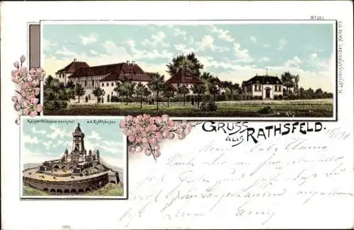 Litho Rathsfeld Kyffhäuserland in Thüringen, Kaiser Wilhelm I. Denkmal