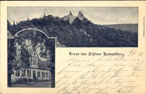 Ak Rammelburg Mansfeld im Harzvorland, Schloss, Gasthaus