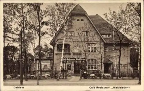 Ak Berlin Zehlendorf Dahlem, Café Restaurant Waldfrieden