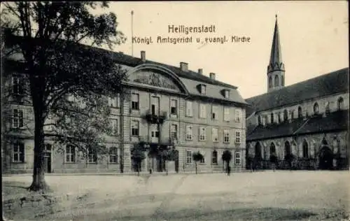 Ak Heiligenstadt, Amtsgericht und ev. Kirche