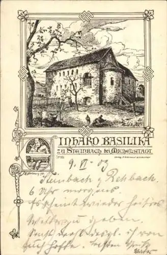 Künstler Ak Steinbach Michelstadt im Odenwald, Einhard Basilika