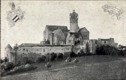 Ak Ronneburg in Hessen, die Burg, Wappen