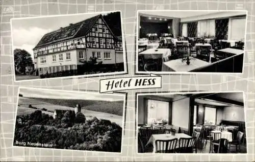 Ak Aua Neuenstein in Hessen, Hotel Hess, Burg Neuenstein