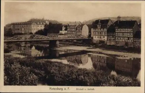 Ak Rotenburg an der Fulda, Altstadt und Schloss