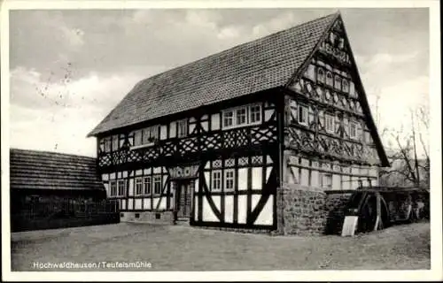Ak Ilbeshausen Hochwaldhausen Grebenhain im Vogelsbergkreis, Teufelsmühle