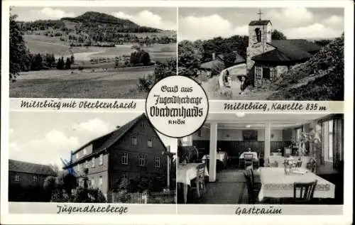 Ak Oberbernhards Hilders in der Rhön, Milseburg, Kapelle, Jugendherberge, Gastraum