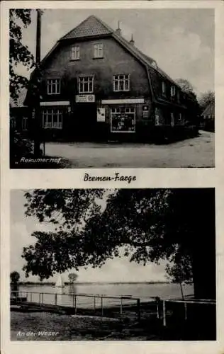 Ak Farge Blumenthal Hansestadt Bremen, Rekumer Hof, Partie an der Weser
