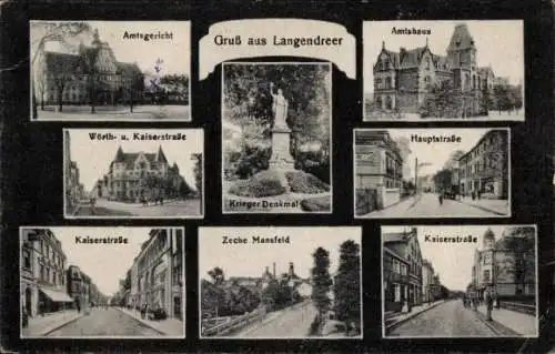 Ak Langendreer Bochum im Ruhrgebiet, Amtsgericht, Zeche, Kaiserstraße