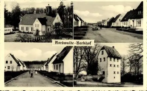 Ak Nordwalde Nordrhein Westfalen, Barkhof, Turm, Straßenpartie, Kirche