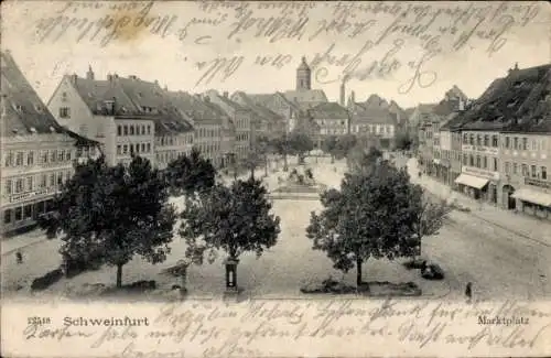 Ak Schweinfurt in Unterfranken Bayern, Marktplatz