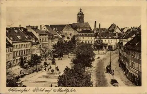 Ak Schweinfurt in Unterfranken Bayern, Blick auf den Marktplatz