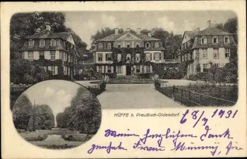 Ak Lashorst Preußisch Oldendorf Westfalen, Landschloss Hüffe, Park
