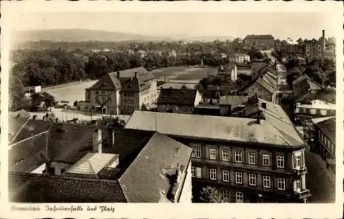 Ak Chomutov Komotau Region Aussig, Jahnturnhalle, Platz