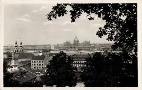 Ak Budapest Ungarn, Panorama, Parlament