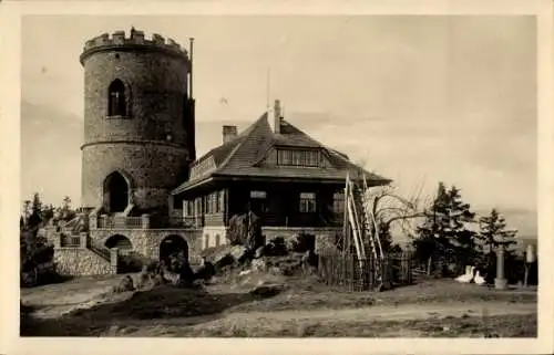 Ak Český Krumlov Böhmisch Krumau Krummau Südböhmen, Rozhledna na Kleti, Restaurant