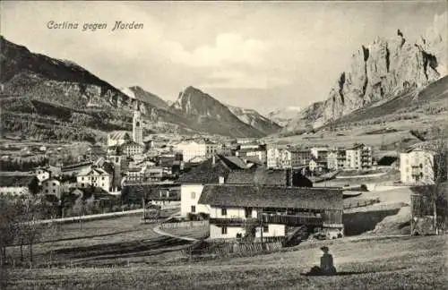 Ak Cortina d'Ampezzo Veneto, Panorama gegen Norden