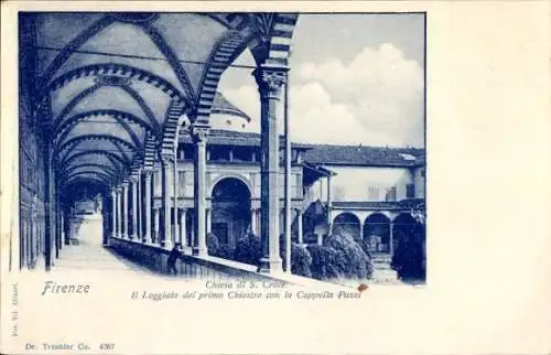 Ak Firenze Florenz Toscana, Chiesa di S. Croce, Säulengang
