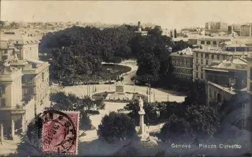 Ak Genova Genua Liguria, Piazza Corvetto