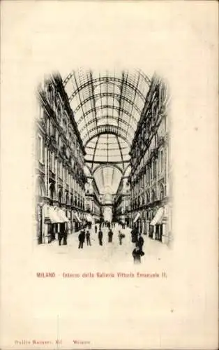 Ak Milano Mailand Lombardia, Inneres der Vittorio Emanuele II. Galerie