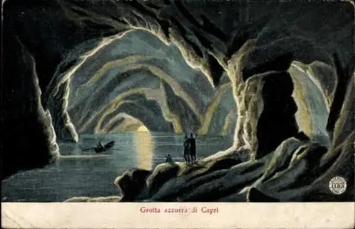 Ak Capri Neapel Campania, Partie in der Grotte