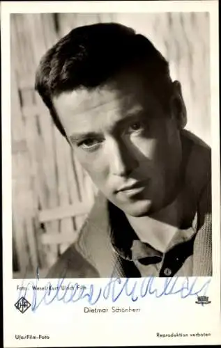 Ak Schauspieler Dietmar Schönherr, Portrait, Autogramm