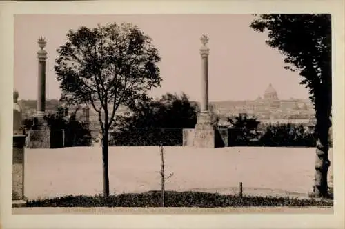 Foto Roma Rom Lazio, um 1870, Giardini alla sommita del Monte Pincio con Panorama del Vaticano