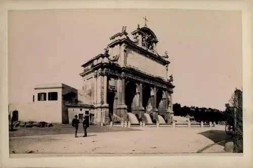 Foto Roma Rom Lazio, um 1870, Fontana dell’Acqua Paola, Via Garibaldi, Gianicolo