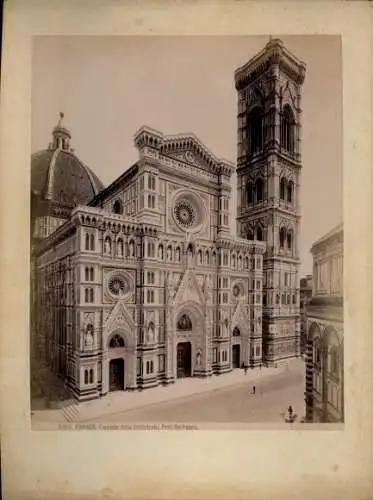 Foto um 1880, Firenze Florenz Toscana, Facciata della Cathedrale, Fassade