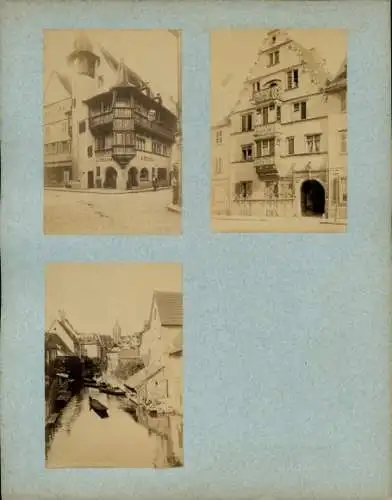 Foto um 1875, Colmar Kolmar Elsass Haut Rhin, Maison G. Pfister, Maison des têtes, St. Peterwall