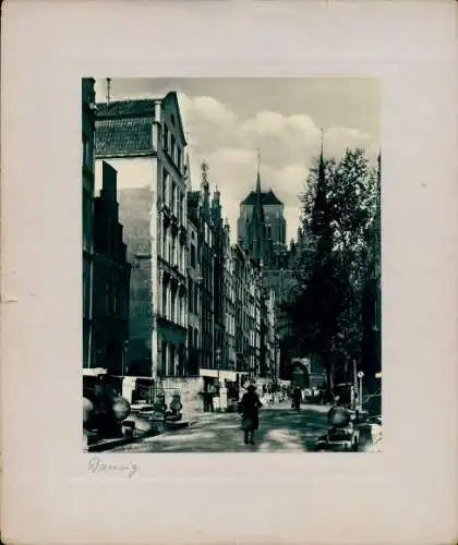 Foto 1880, Gdańsk Danzig, Straßenansicht, Kirchtürme Marienkirche