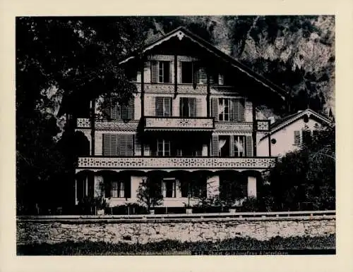 Foto um 1880, Interlaken Kanton Bern Schweiz, Chalet de la Jungfrau