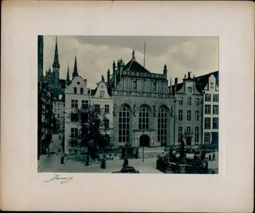 Foto um 1880, Gdańsk Danzig, Langer Markt, Artushof