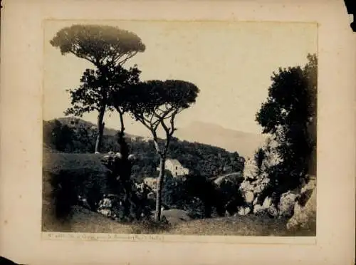 Foto um 1880, Massa Lubrense Sorrento Campania, Blick auf Capri von Sorrent