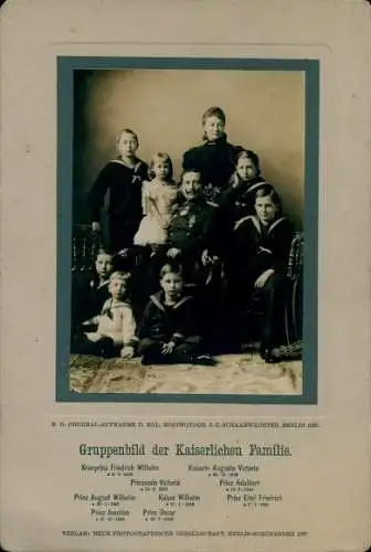 Foto Kaiser Wilhelm II. mit seiner Familie, Gruppenportrait