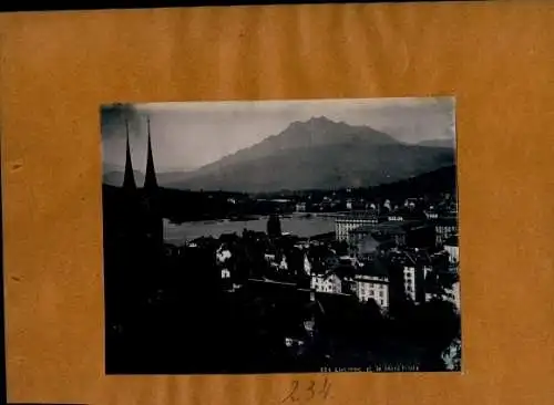 Foto um 1890, Luzern Stadt Schweiz, Stadtbild, Mont Pilate