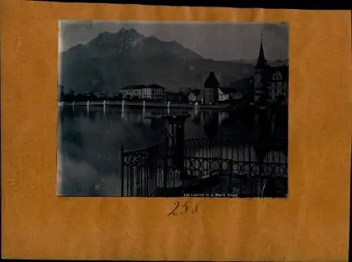 Foto um 1890, Luzern Stadt Schweiz, Stadtbild, Mont Pilate