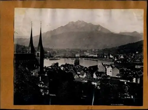 Foto um 1890, Luzern Stadt Schweiz, Gesamtansicht, Gebirgsbach?
