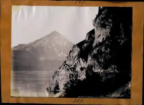 Foto um 1890, St. Beatenberg Kanton Bern, Kurhaus, Merligen, Lac de Thoune et le Nisen