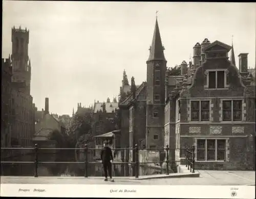 Foto Bruges Brügge Flandern Westflandern, Quai du Rosaire, um 1900