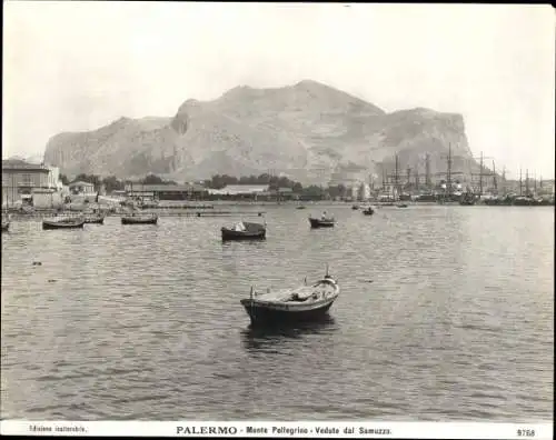 Foto Palermo Sicilia, Monte Pellegrino, veduto dal Samuzzo, um 1900