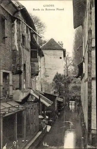 Ak Gisors Eure, Bords du Ruisseau Picard