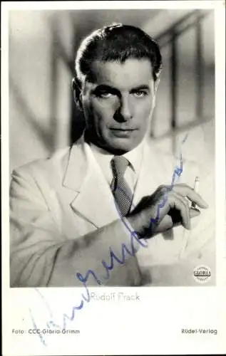 Ak Schauspieler Rudolf Prack, Portrait,  in Roman eines Frauenarztes, Zigarette, Autogramm