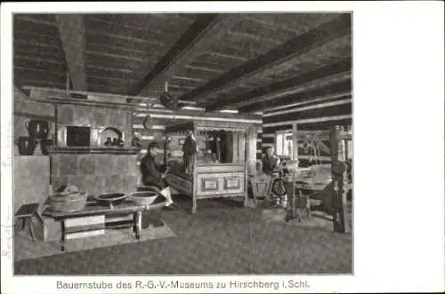 Ak Jelenia Góra Hirschberg Riesengebirge Schlesien, Bauernstube, R.G.V.-Museum