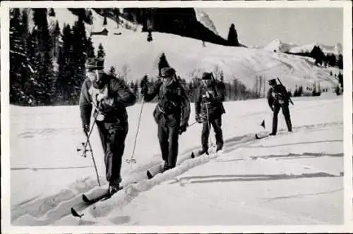Sammelbild Olympia 1936, Schwedische Ski Patrouille, Garmisch Partenkirchen